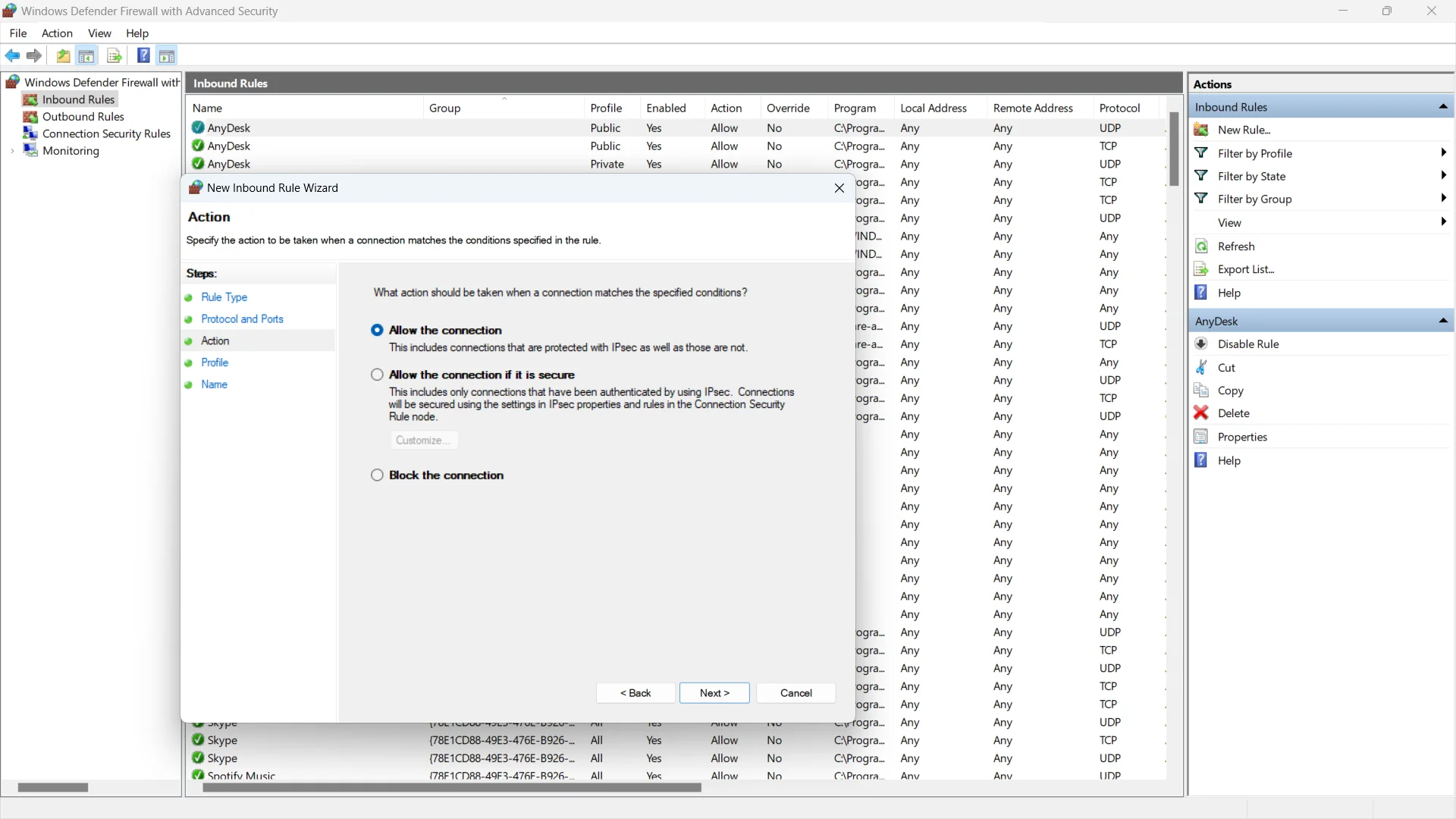 step5 allow port number