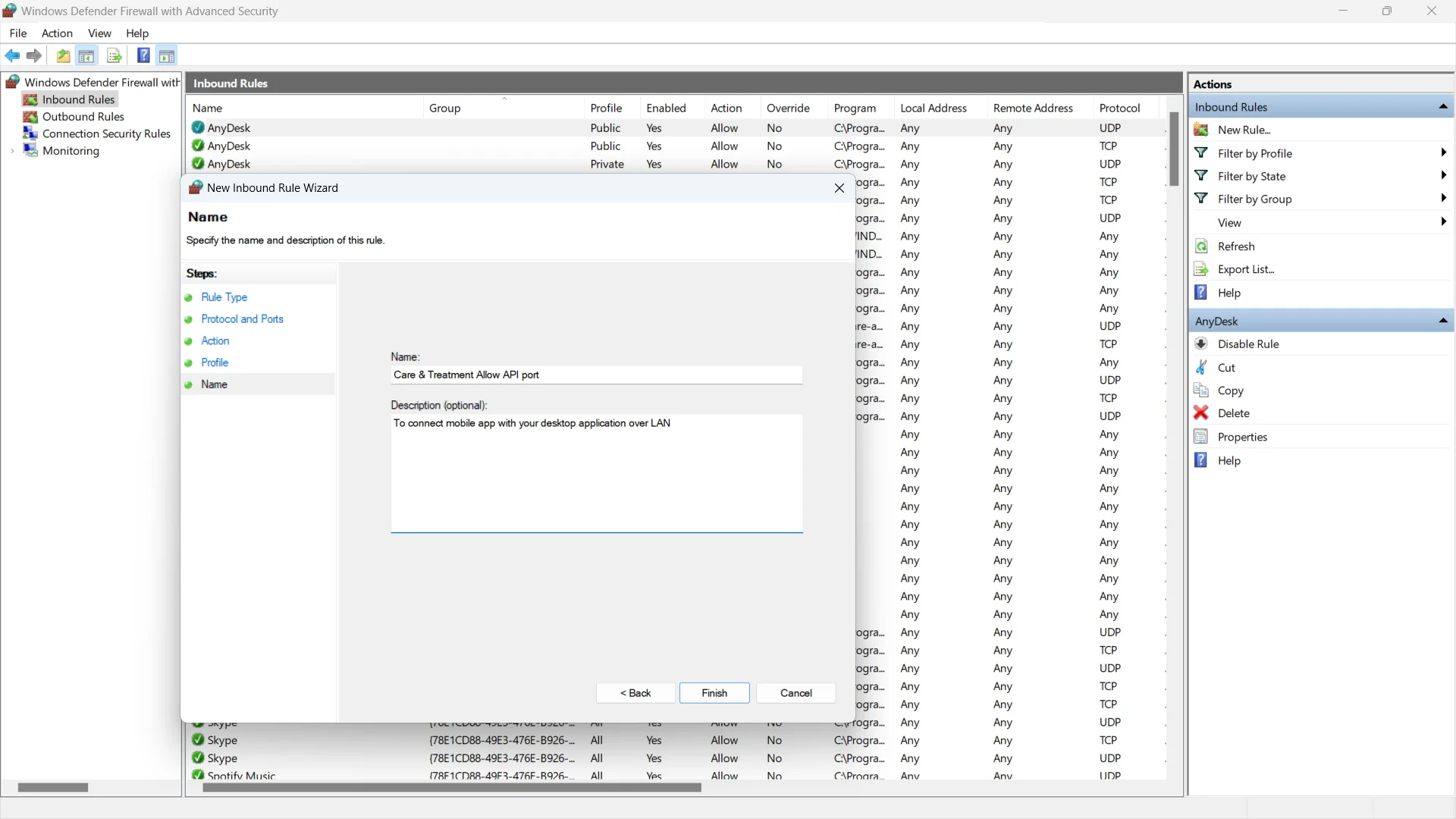 step6 allow port number